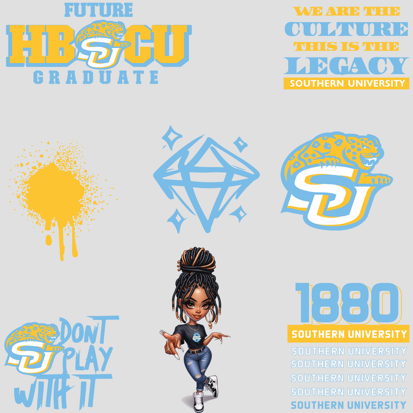 Patches for Jackets| Patch Party| Patch Kit| Patches Iron On| DTF Patches| Ready to Press DTF| Patches HBCU| HBCU|Southern University Patches