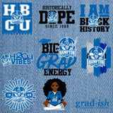 Patches for Jackets| Patch Party| Patch Kit| Patches Iron On| DTF Patches| Patches HBCU|Hampton University| Jean Patches | DTF