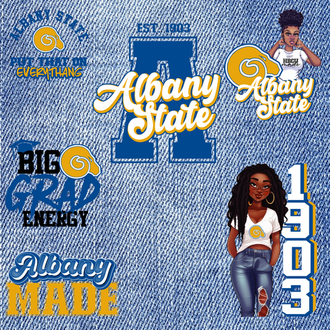 Patches for Jackets| Patch Party| Patch Kit| Patches Iron On| DTF Patches| Ready to Press DTF| Patches HBCU| HBCU|Albany State University Patch