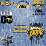 Patches for Jackets| Patch Party| Patch Kit| Patches Iron On| DTF Patches| Ready to Press DTF| Patches HBCU| Alabama State| Jean Patches | HBCU