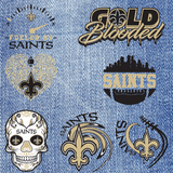 Patches for Jackets| Patch Party| Patch Kit| Patches Iron On| DTF Patches| Ready to Press DTF| Patches Saints| Football|Gold Black Patches