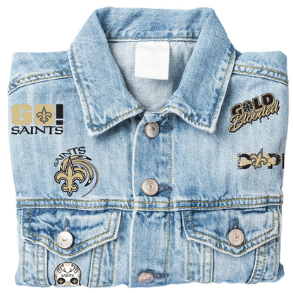 Patches for Jackets| Patch Party| Patch Kit| Patches Iron On| DTF Patches| Ready to Press DTF| Patches Saints| Football|Gold Black Patches