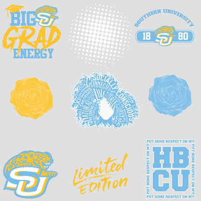 Patches for Jackets| Patch Party| Patch Kit| Patches Iron On| DTF Patches| Ready to Press DTF| Patches HBCU| HBCU|Southern University Patches DOPE