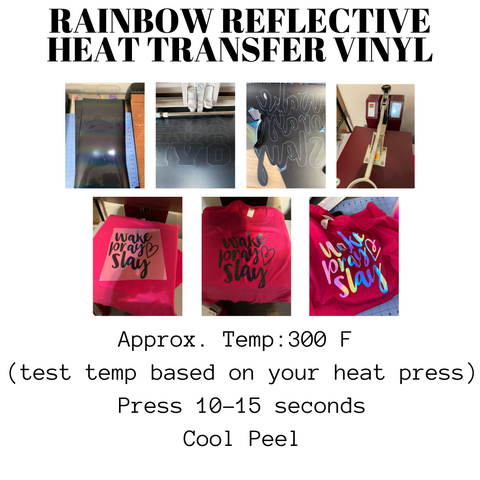 Black Iridescent Rainbow Reflective - Rainbow Vinyl (HTV)– Just Vinyl and  Crafts