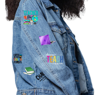 Patches for Jackets| Patch Party| Patch Kit| Patches Iron On| DTF Patches| Ready to Press DTF| Teacher Patches| Education| School Patch