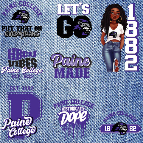 Patches for Jackets| Patch Party| Patch Kit| Patches Iron On| DTF Patches| Ready to Press DTF| Patches HBCU| Paine College| Jean Patches