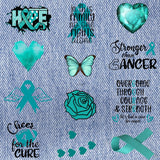 Patches for Jackets| Patch Party| Patch Kit| Patches Iron On| DTF Patches| Ready to Press DTF| Ovarian Cancer Patches| Cancer| Teal Patch