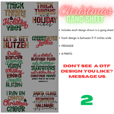 Festive Christmas Corgis: DTF (Direct-to-Film) Gang Sheets - 22x60 DTF Gang  Sheet, Custom DTF Transfers 
