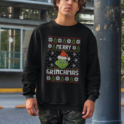 Merry Grinchmas Ugly Christmas Sweater DTF TRANSFER