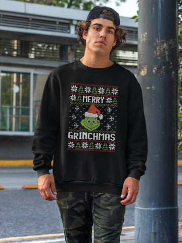 Merry Grinchmas Ugly Christmas Sweater DTF TRANSFER