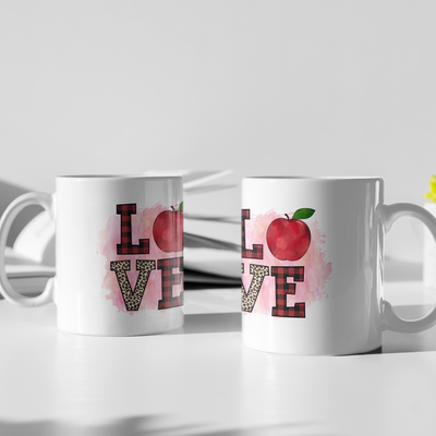 Love Apple Teacher Mug Sublimation Mug Print