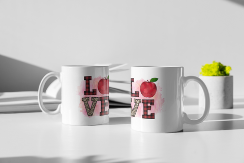Love Apple Teacher Mug Sublimation Mug Print