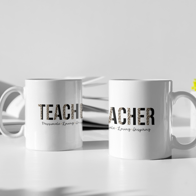 Teacher Leopard/Black Sublimation Mug Print