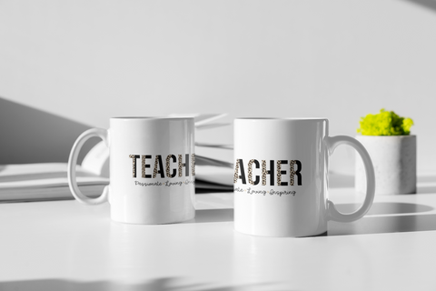 Teacher Leopard/Black Sublimation Mug Print